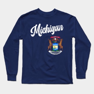 Michigan State Flag Long Sleeve T-Shirt